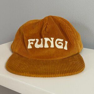 Yellow Corduroy "FUNGI" Strapback Hat by Valley Cruise Press